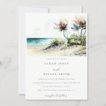 Elegante dusky Coastal Palm Beach Seascape Wedding