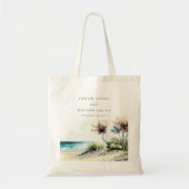 Elegante dusky Coastal Palm Beach Seascape Wedding Tragetasche (Vorne)