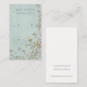 Elegante Dusky Floral Aqua Stud Earring Display Visitenkarte (Vorne/Hinten)