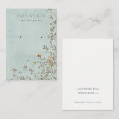 Elegante Dusky Floral Aqua Stud Earring Display Visitenkarte (Vorne/Hinten)