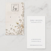 Elegante Dusky Floral Vine Logo Ohrmarken Visitenkarte (Vorne/Hinten)