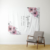 Elegante Dusky Rose Silver Glitzer Brautparty Wandteppich (Beispiel (Horizontal))