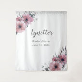 Elegante Dusky Rose Silver Glitzer Brautparty Wandteppich (Vorderseite)