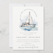 Elegante Dusky Sailboat Seascape Verlobung Einladung (Vorderseite)