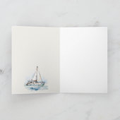 Elegante Dusky Sailboat Seascape Wedding Dankeskarte (Innenseite)