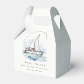 Elegante Dusky Sailboat Seascape Wedding Geschenkschachtel (Rückseite)