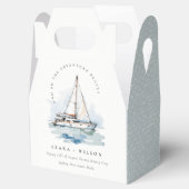 Elegante Dusky Sailboat Seascape Wedding Geschenkschachtel (Geöffnet)