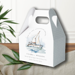 Elegante Dusky Sailboat Seascape Wedding Geschenkschachtel