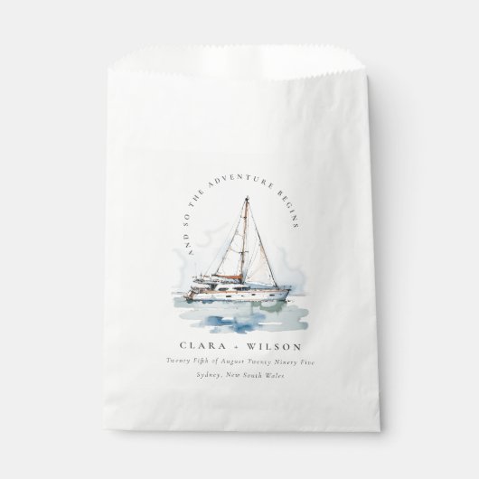 Elegante Dusky Sailboat Seascape Wedding Geschenktütchen (Vorderseite)