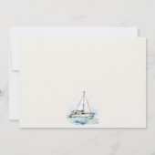 Elegante Dusky Sailboat Seascape Wedding Mitteilungskarte (Rückseite)