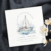 Elegante Dusky Sailboat Seascape Wedding Serviette