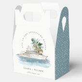 Elegante Dusky Schifffahrt Palm Seascape Hochzeit Geschenkschachtel (Geöffnet)