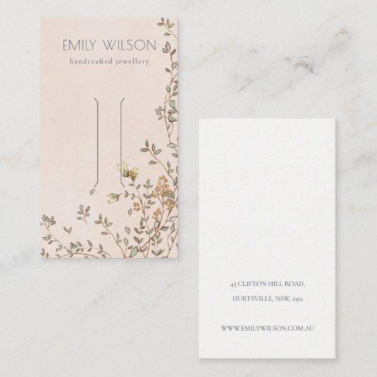 Elegante Dusky Vine Blush Hair Clip Display Visitenkarte (Vorne/Hinten)