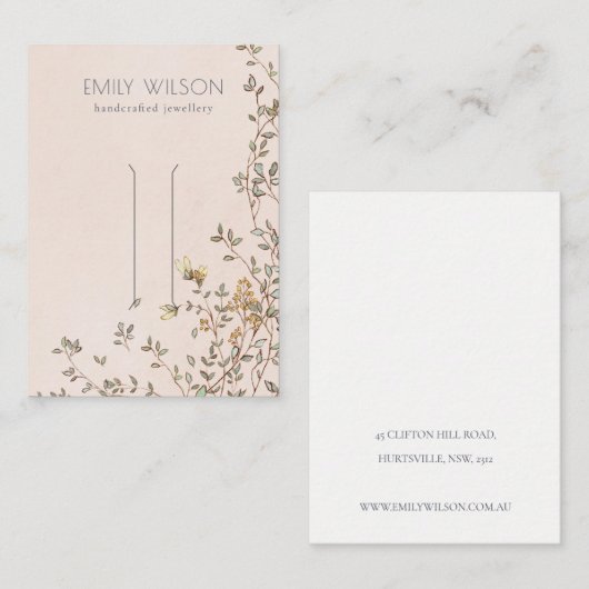 Elegante Dusky Vine Blush Hair Clip Display Visitenkarte (Vorne/Hinten)