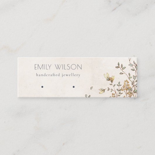 Elegante Dusky Vine Stud Earring Display Mini Visitenkarte (Vorderseite)