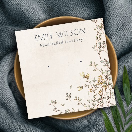 Elegante Dusky Vine Stud Earring Display Quadratische Visitenkarte