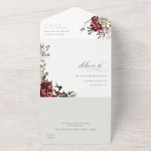 Elegante dusky Warm Winter Festivals Hochzeit All In One Einladung (Außenbereich)