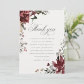 Elegante dusky Warm Winter Festivals Hochzeit Dankeskarte (Stehend Vorderseite)