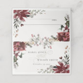 Elegante dusky Warm Winter Festivals Hochzeit Platzkarte (Außenseite Aufgefaltet)