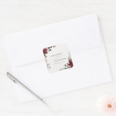 Elegante dusky Warm Winter Festivals Hochzeit Quadratischer Aufkleber (Umschlag)