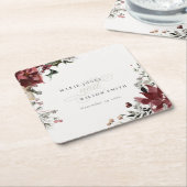 Elegante dusky Warm Winter Festivals Hochzeit Rechteckiger Pappuntersetzer (angewinkelt)