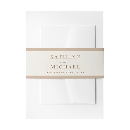 Elegante Dusty Beige Moderne Typografie Hochzeit Einladungsbanderole