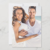 Elegante Dusty Blue Art Deco Foto Hochzeit Save The Date (Rückseite)