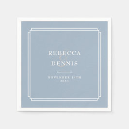 Elegante Dusty Blue Art Deco Serviette