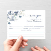 Elegante Dusty Blue Boho Brautparty Rezept Card Postkarte