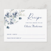 Elegante Dusty Blue Boho Brautparty Rezept Card Postkarte (Vorderseite)