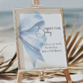 Elegante Dusty Blue Bow Baby Shower Books für Baby Poster