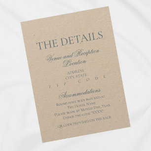 Elegante Dusty Blue Details Card - Kraft Paper Feiertagskarte