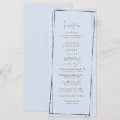 Elegante Dusty Blue Empfang Wedding Toasts Menükarte (Vorne/Hinten)