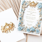 Elegante Dusty Blue Hydrangeas-Imitate Einladung