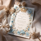 Elegante Dusty Blue Hydrangeas-Imitate Einladung