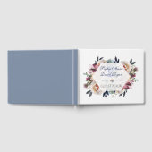 Elegante dusty Blue Pink Floral Geometric Wedding Gästebuch (Voll)