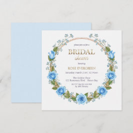 Elegante Dusty Blue Rose und Baby's Breathe Einladung