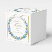 Elegante Dusty Blue Rose und Baby's Breathe Geschenkschachtel (Vorderseite)