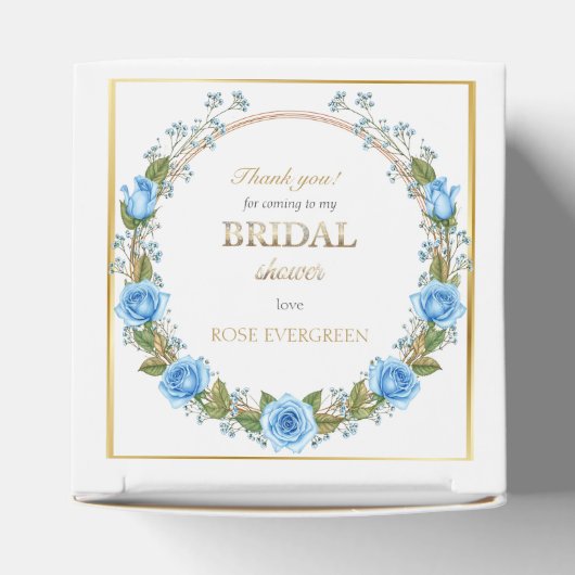 Elegante Dusty Blue Rose und Baby's Breathe Geschenkschachtel (Oben)