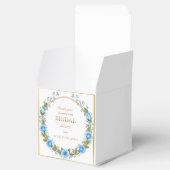 Elegante Dusty Blue Rose und Baby's Breathe Geschenkschachtel (Geöffnet)