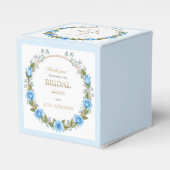 Elegante Dusty Blue Rose und Baby's Breathe Geschenkschachtel (Vorderseite)