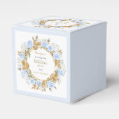 Elegante Dusty Blue Rose und Baby's Breathe Geschenkschachtel (Vorderseite)