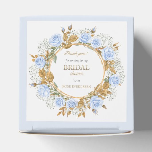 Elegante Dusty Blue Rose und Baby's Breathe Geschenkschachtel (Oben)