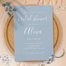 Elegante Dusty Blue Signature Brautparty
