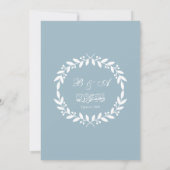 Elegante dusty Blue und White Leaf Islamische Hoch Einladung (Rückseite)