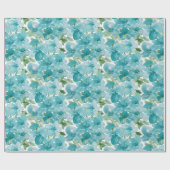 Elegante Dusty Blue Watercolor Wildblume Geschenkpapier (Flach)