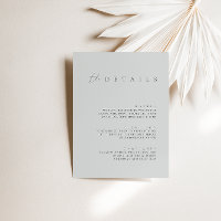 Elegante Dusty Blue Wedding Details Enclosure Card