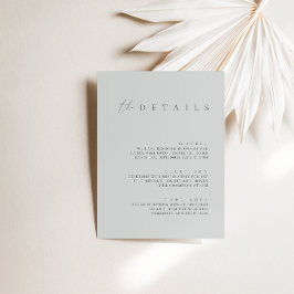 Elegante Dusty Blue Wedding Details Enclosure Card Einladung