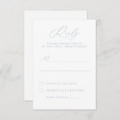 Elegante Dusty Blue & White Calligraphy RSVP-Karte RSVP Karte (Vorne/Hinten)