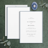 Elegante Dusty Blue & White Typografy Wedding Einladung